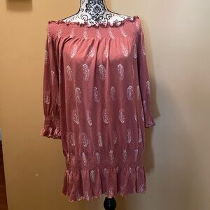 🌸Lascana Paisley off shoulder viscose top quarter sleeve size 12/14